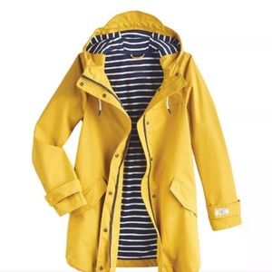 Joules Women's Coast Waterproof Hooded Rain Jacket New Antique Gold